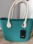 Nowa torebka O bag standard Blue grass uchwyty eco skóra bianco