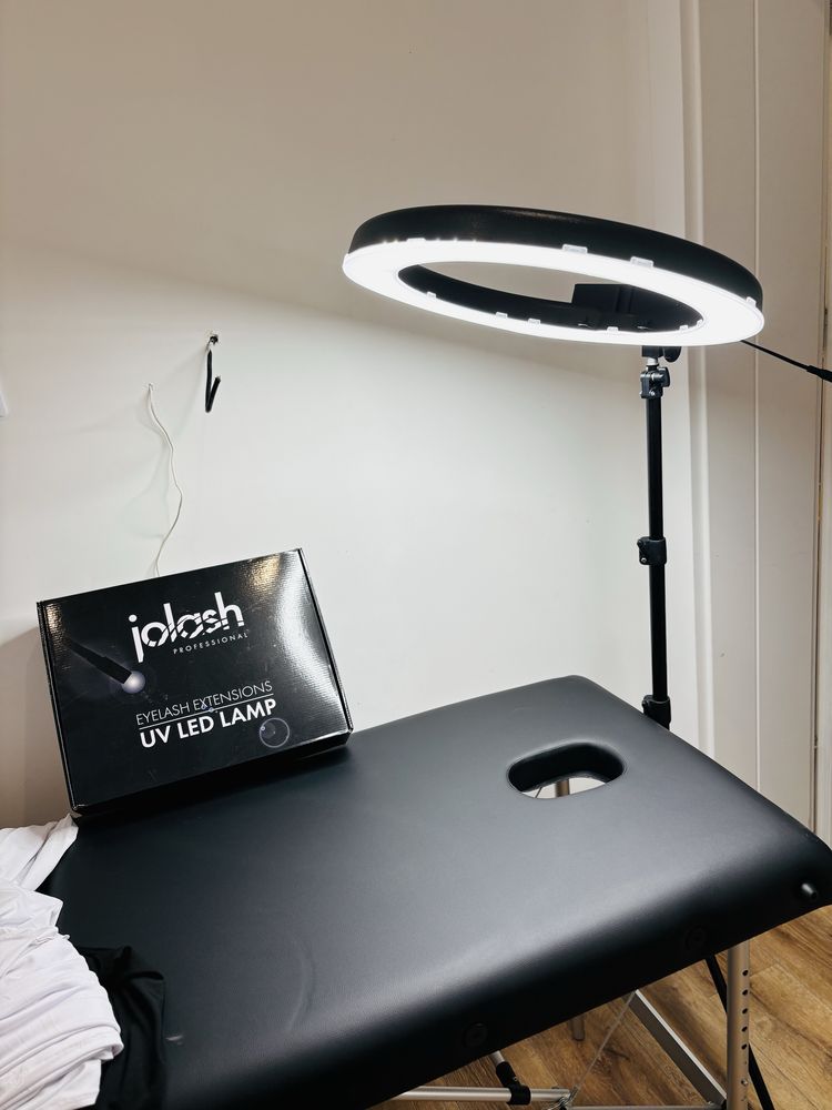 Lozko do przedłużania rzęs lampa ring lampa UV Jolash