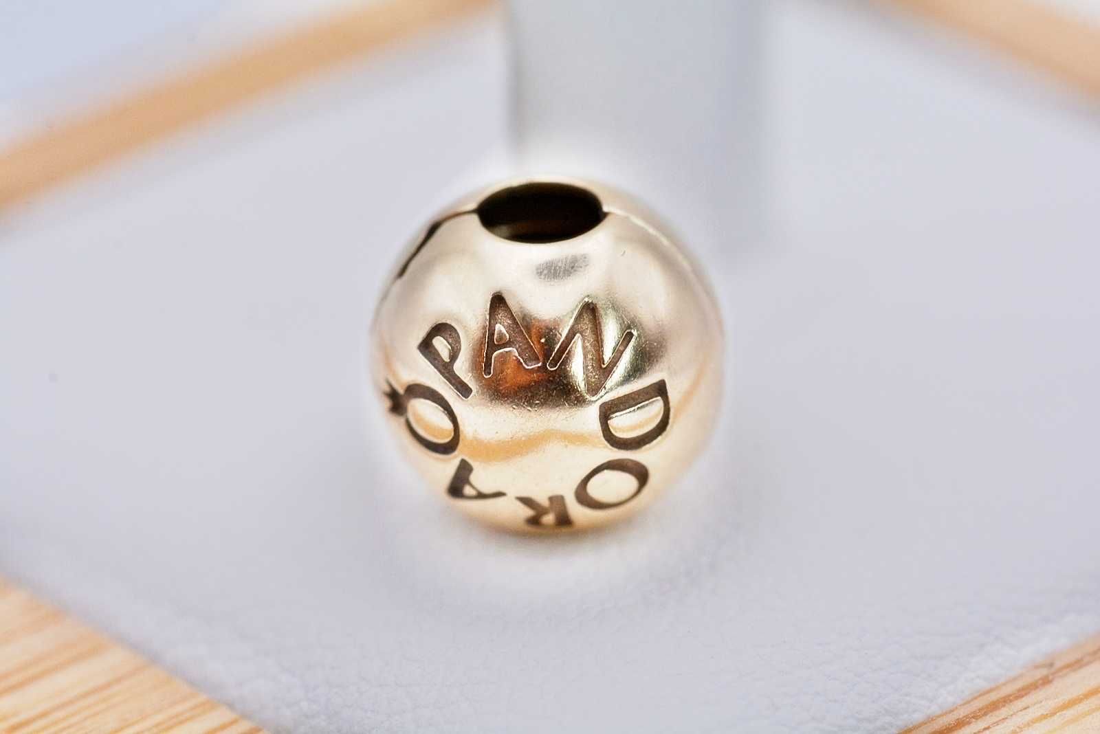 ORYGINALNY charms 3,32G Pandora 585 klips Signature Logo