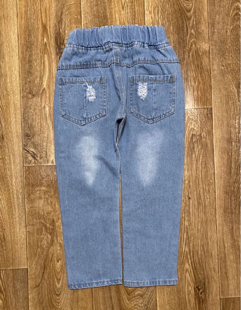 Стильные рваные джинсы для девочки штаны брюки 110/116 р