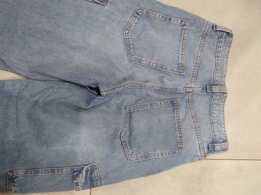 Spodnie bojówki jeans rozmiar S, Pas 70cm,  jak nowe
