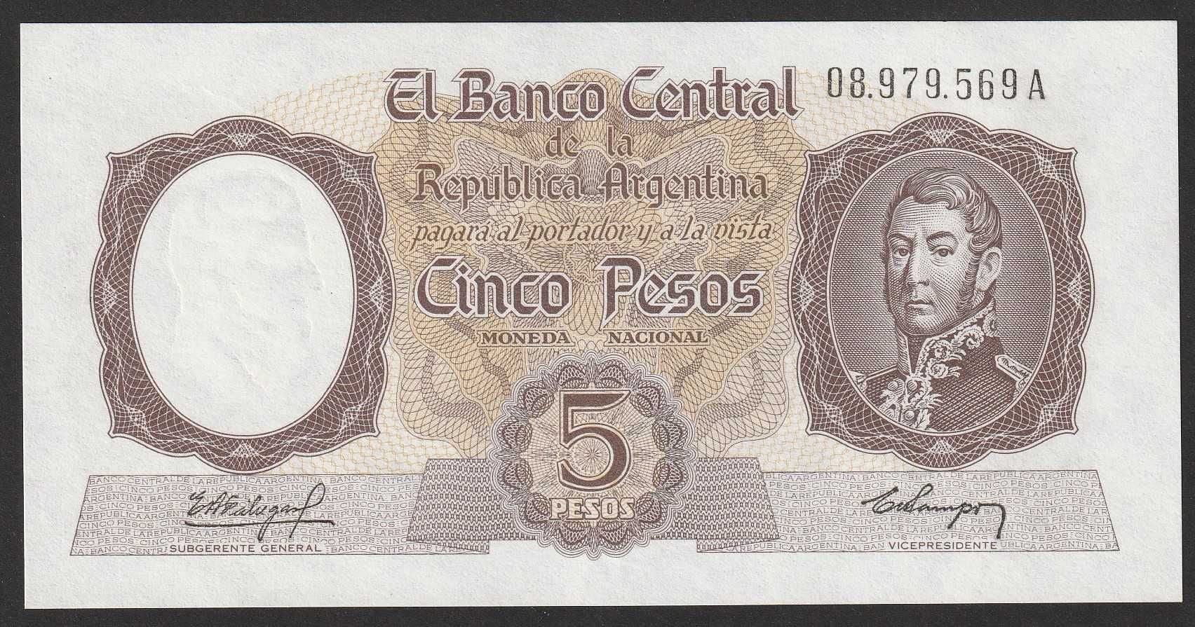 Argentyna 5 pesos 1960 - stan bankowy UNC