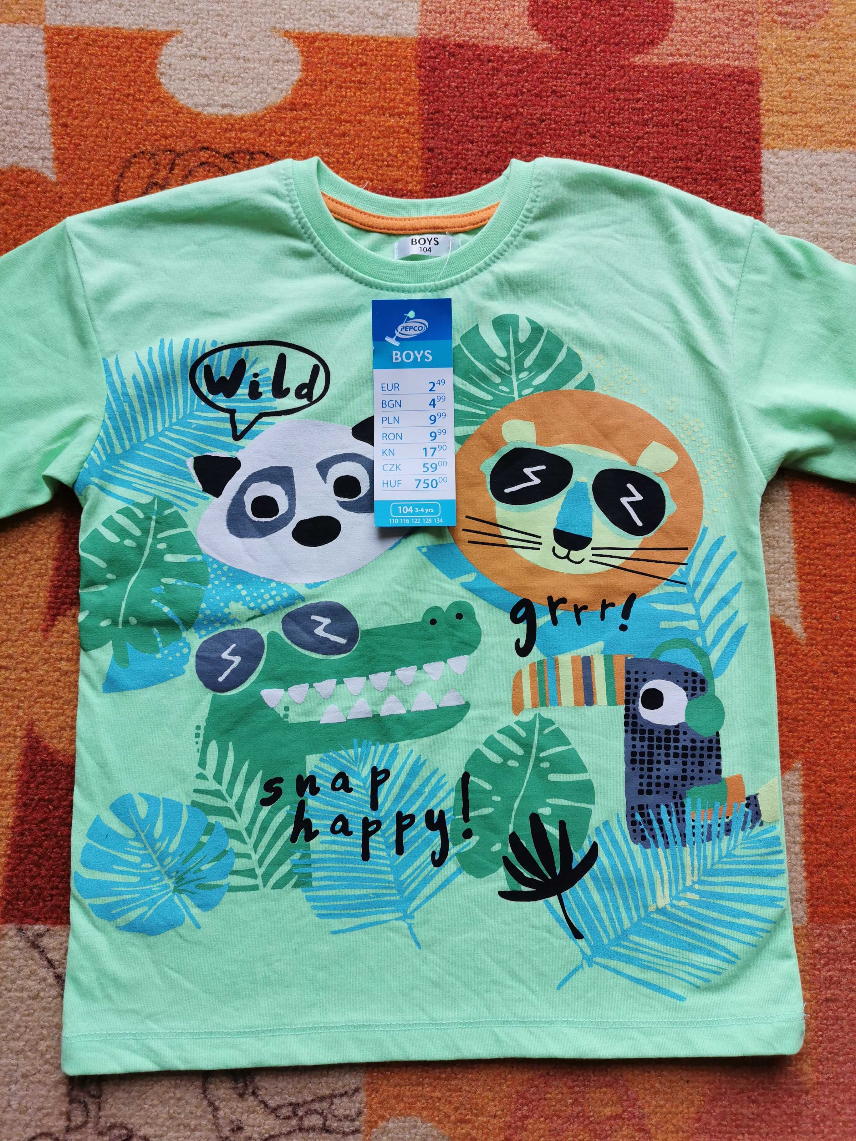 Koszulka Pepco nowa roz. 104 panda, lew