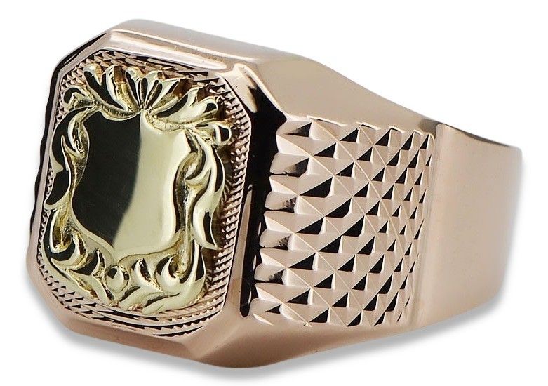 Złoty sygnet Rosyjski męski 14k 585 z różowego złota vsn004 Poznań