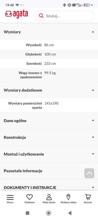 Sofa Bianca granatowa funkcja spania / pojemnik na pościel  AgataMeble