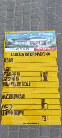 Tablica informacyjna budowlana