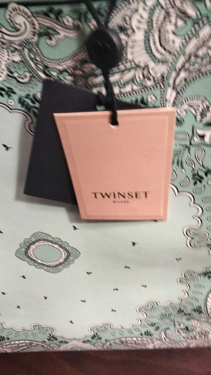 Бирюзовая сумка-тоут из экокожи TWINSET