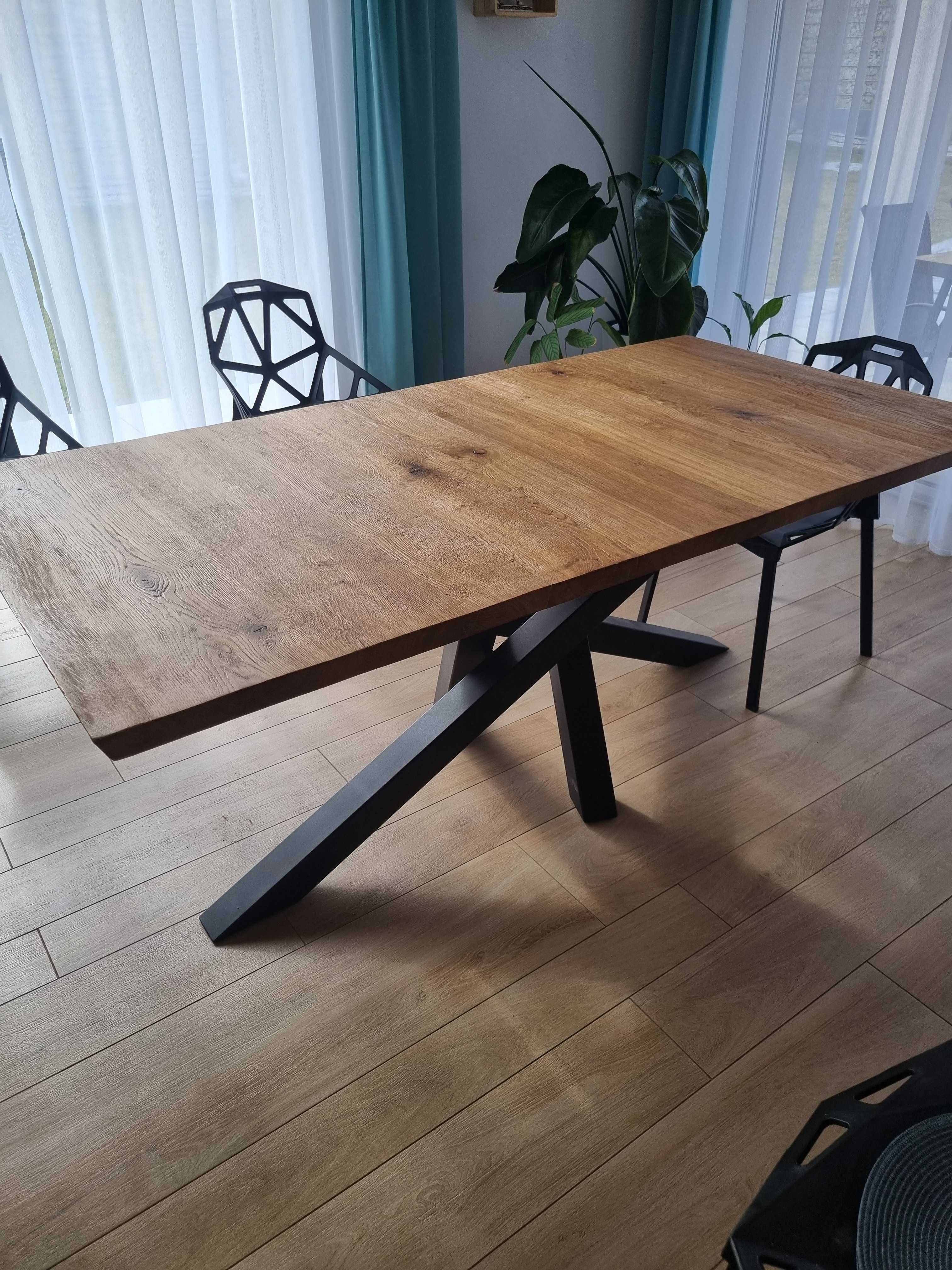 Piękny Duzy Dębowy blat Stol do Jadalni!Loft-198 x 100x 5cm