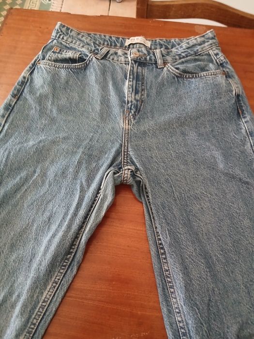 Calça de ganga cintura subida