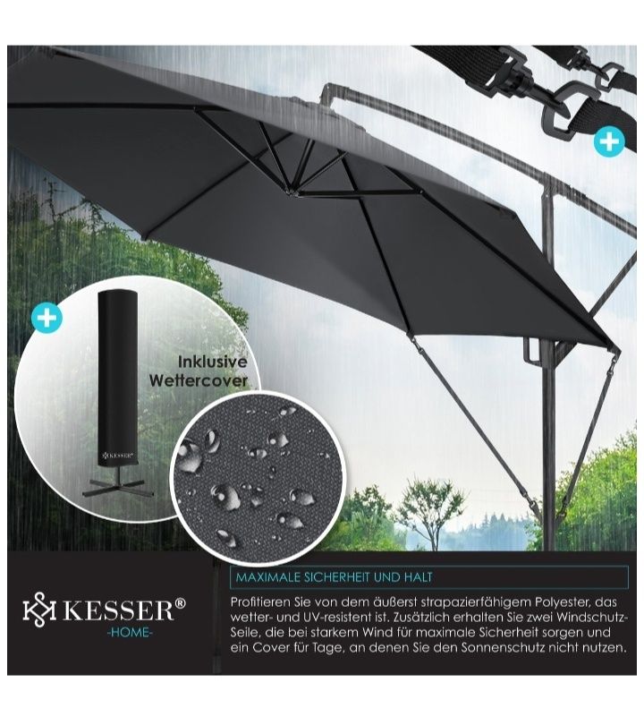 Parasol ogrodowy ze stojakiem 350 cm