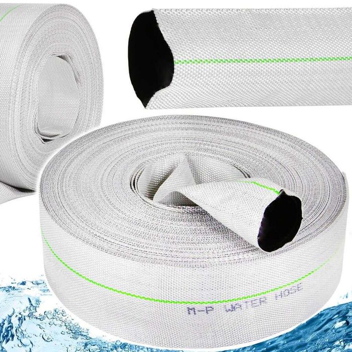 WĄŻ DO WODY STRAŻACKI DO POMPY 2" Cale 50M PE Parciany Biały 52mm