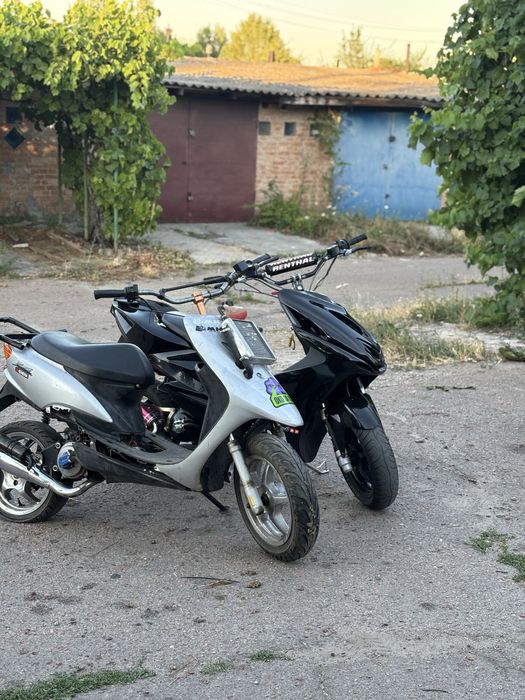 Yamaha Jog sa16 на Aerox ходовке