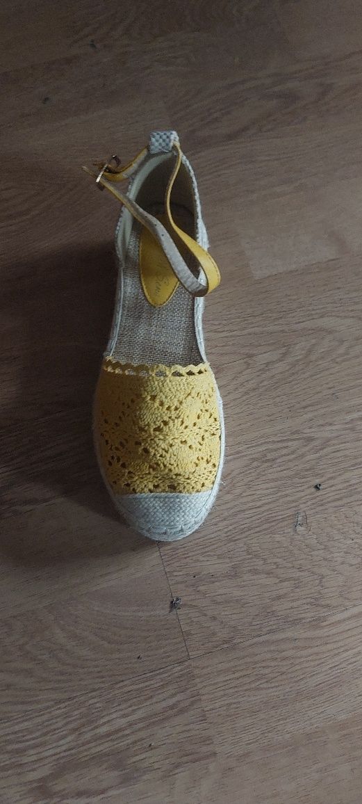 Espadryle żółte  damskie