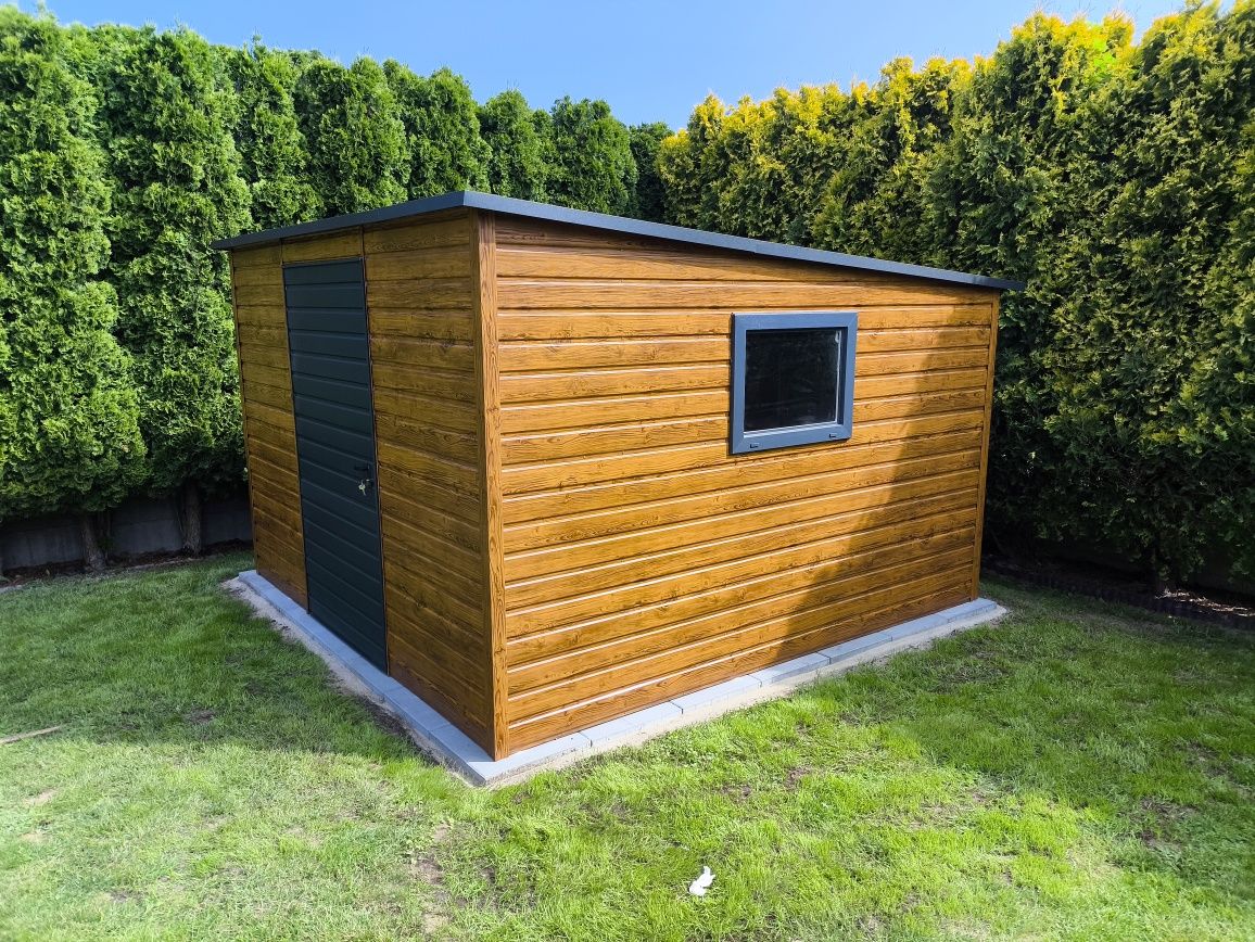 Garaż blaszany domek narzędziowy 3.3x3.3 Multigloss + antracyt, profil