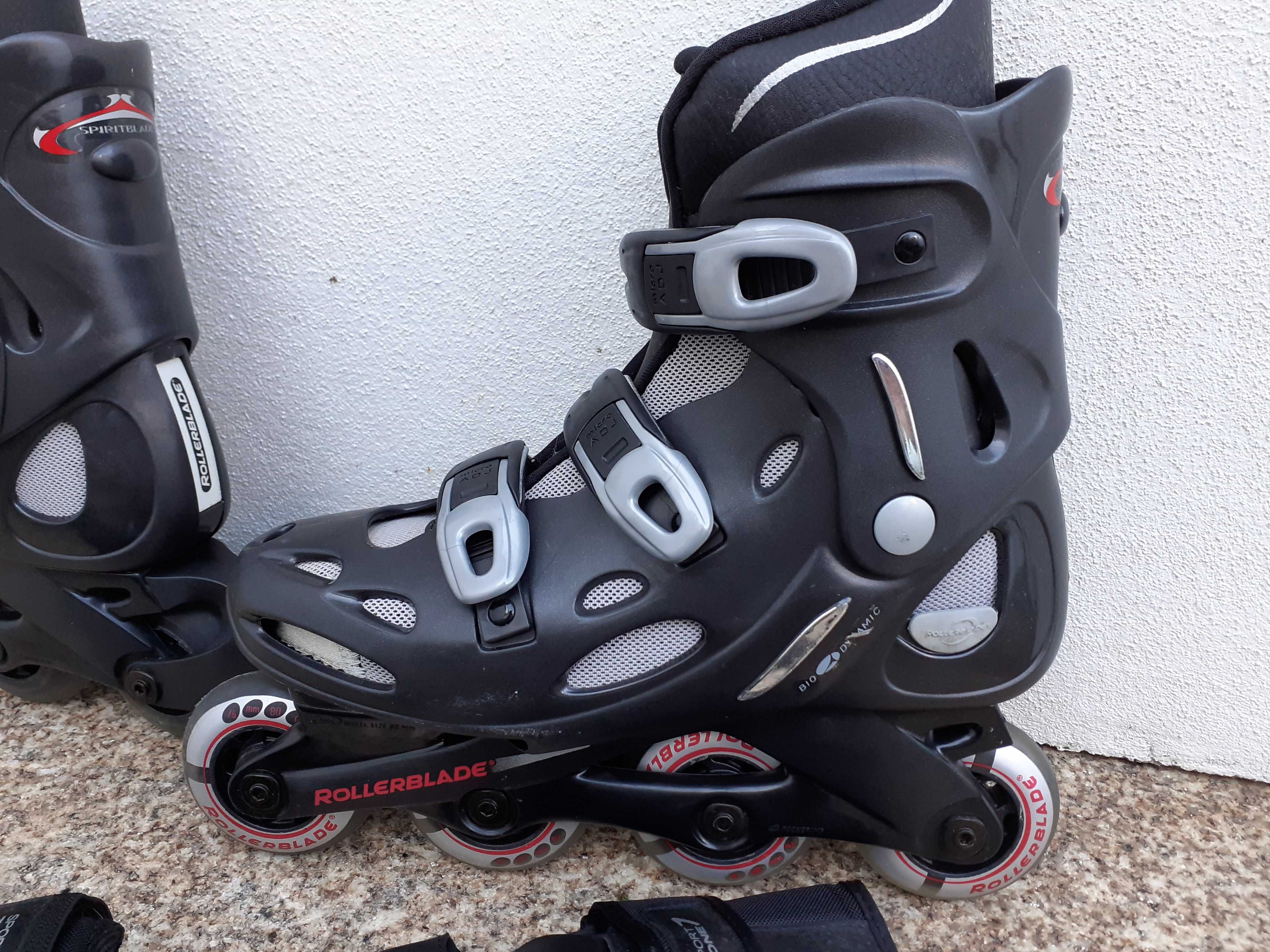 Patins em Linha Rollerblade Spiritblade + Protecções