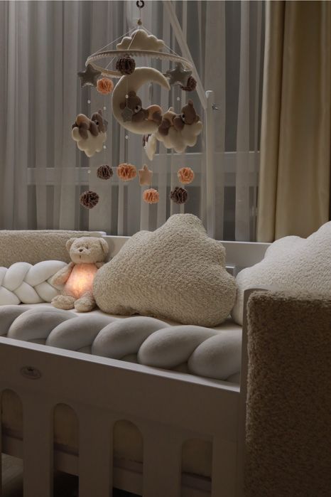 Дитяче ліжечко трансформер Ovalbed 3в1 букле Buckle Beige