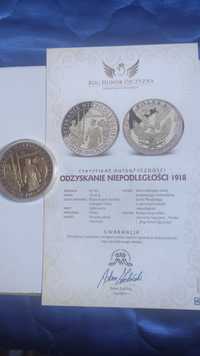 Odzyskanie niepodległości moneta kolekcjonerska