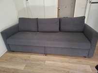 FRIHETEN sofá-cama 3 lugares HYLLIE cinzento escuro