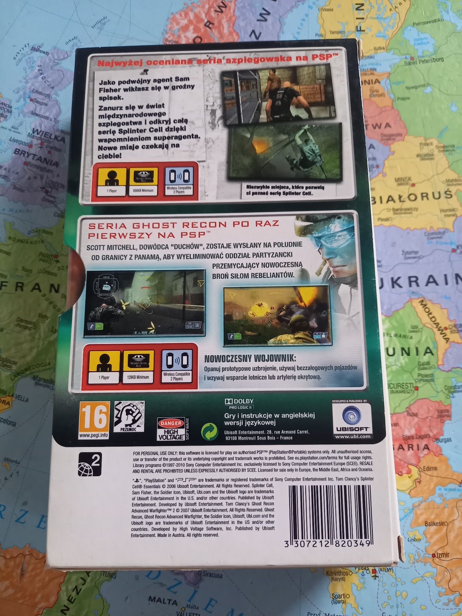 Gra Sony psp action pack tom clancy's splinter cell ghost recon 2
