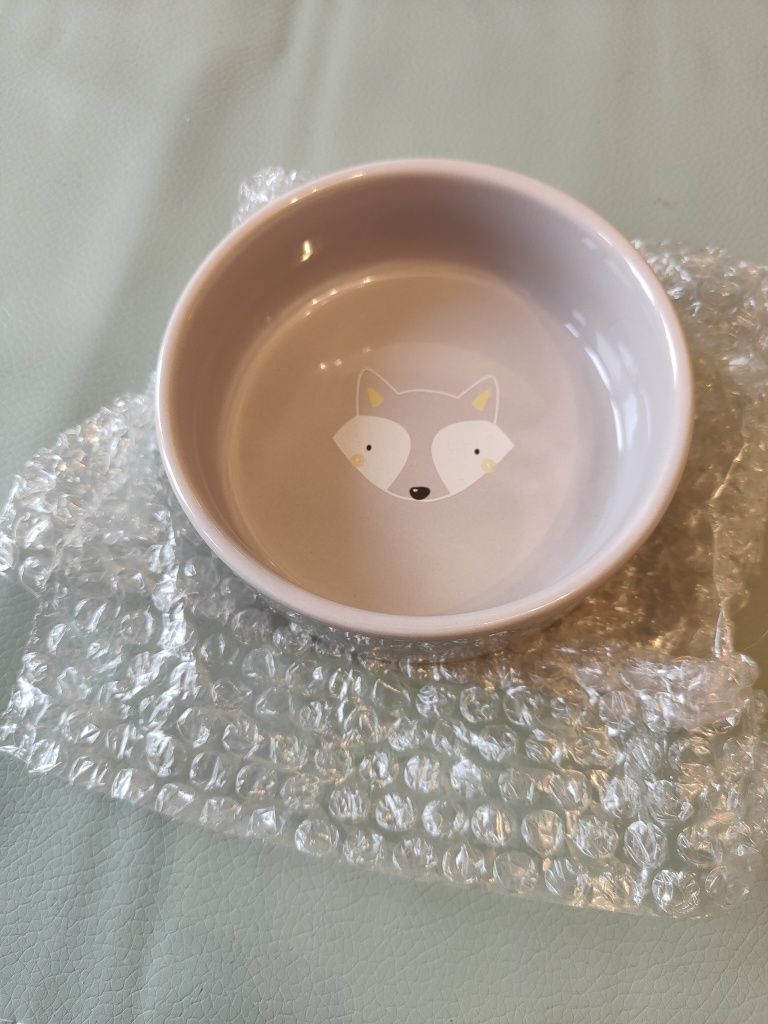 Nowa szara miska ceramiczna dla psa, kota 0,3 l