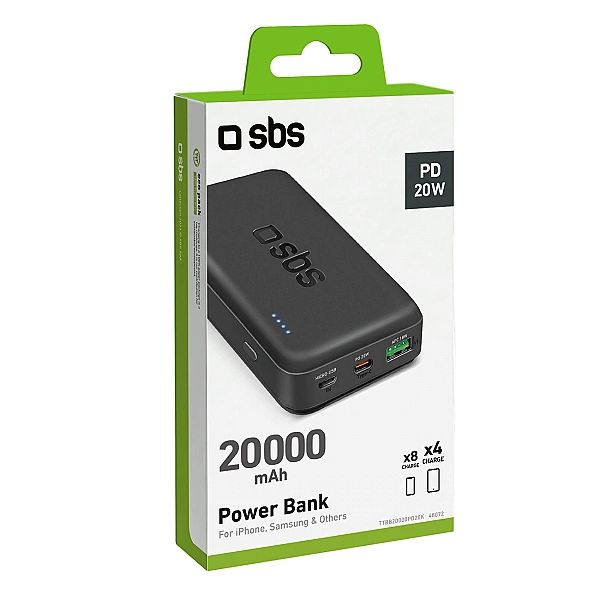Powerbank SBS TTBB20000PD20K 20000 mAh 20W PD USB-C, USB-A, Micro-USB