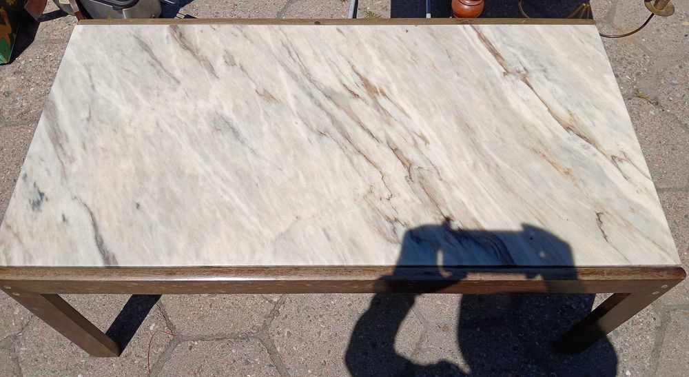 Drewniana ława stół marmurowy blat (bardzo ciężki)