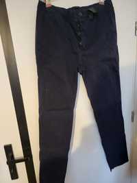 Spodnie męskie H&M 44 (30) Granatowe Slim Fit dodatkowe guziki (1blu)