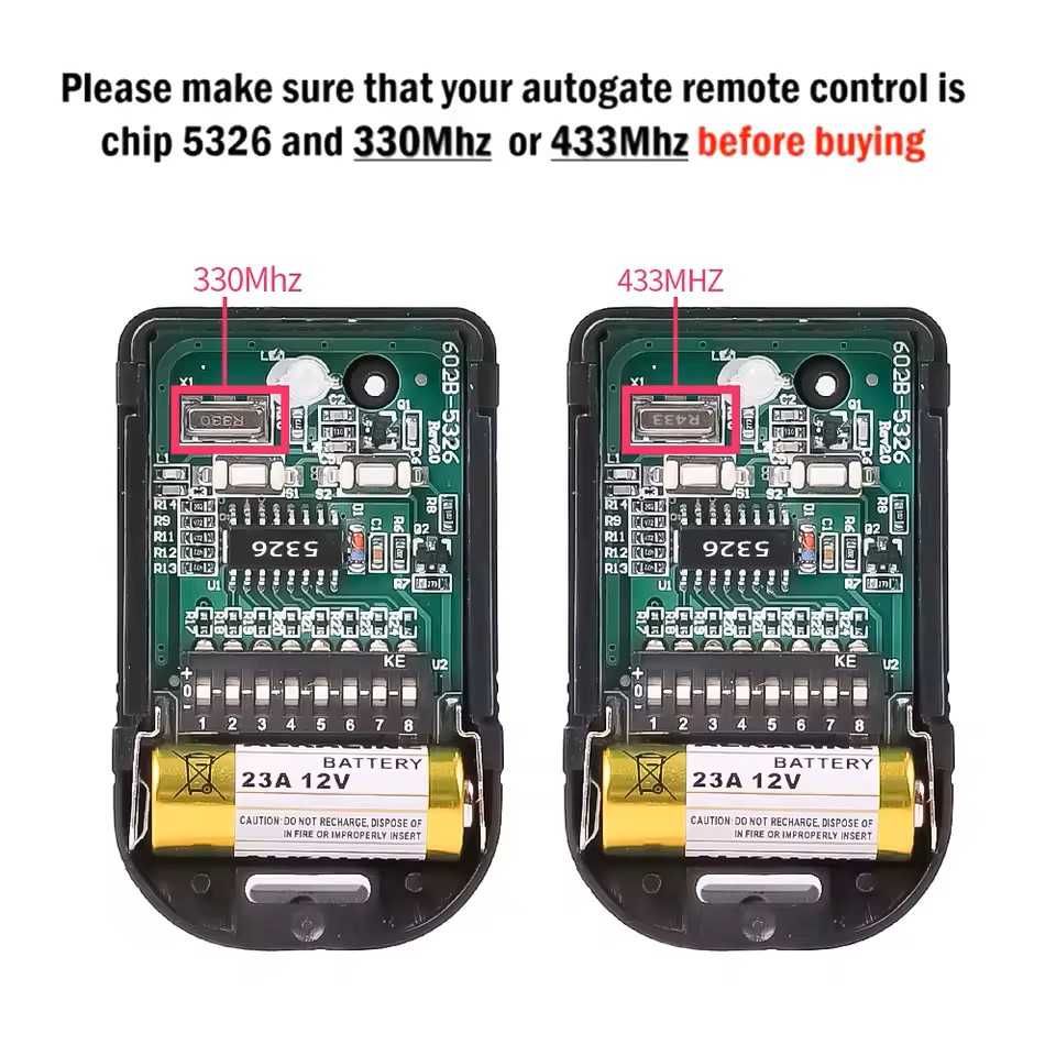 Comando de código fixo de 8 interruptores e de 433mhz