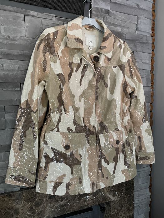 Kurtka parka moro Cekiny River island roz m