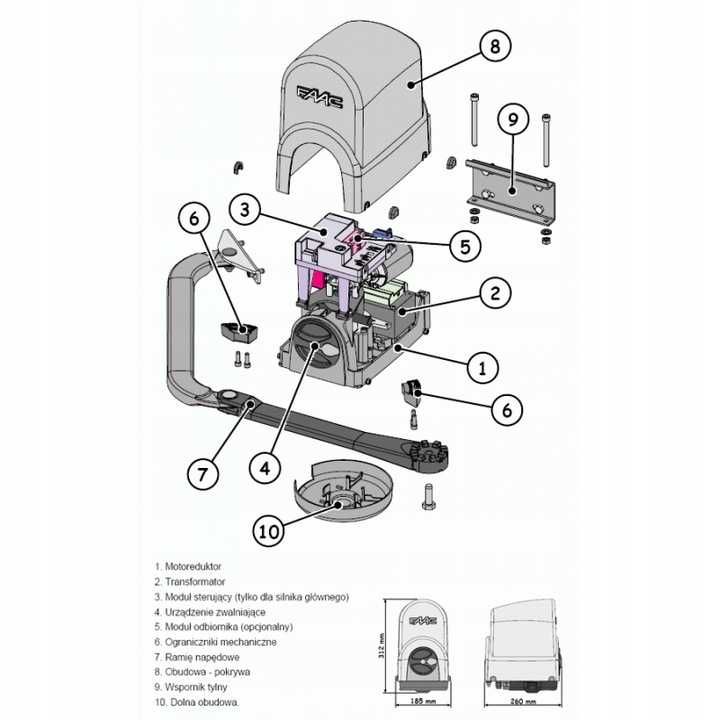 Transformator zasilający do napędu Faac 391 24V 5,5A