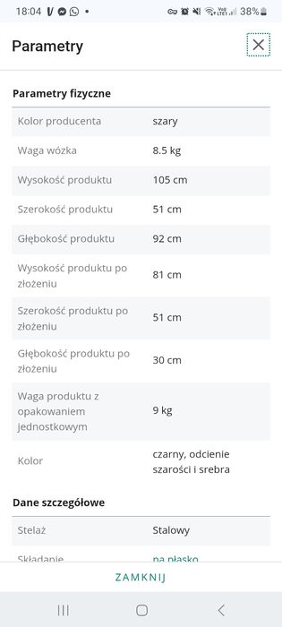 Wózek  spacerówka spacerowy kinderkraft trig 2 do 22 kg