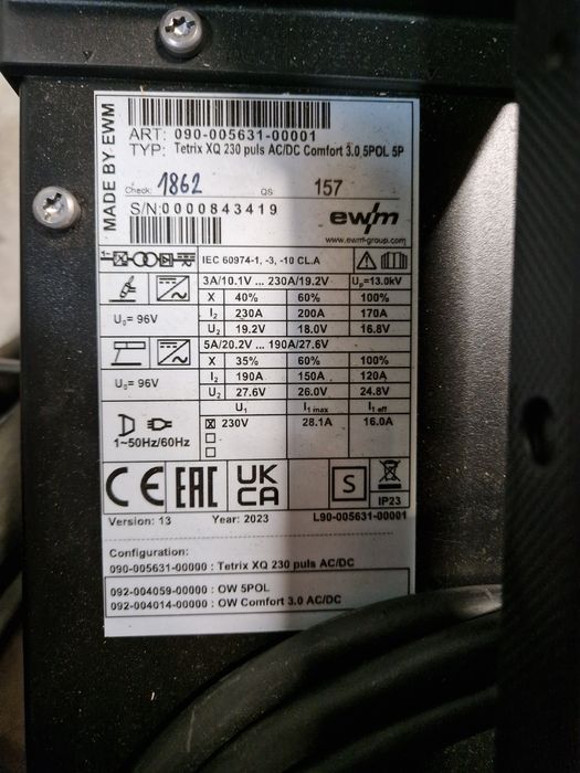 Spawarka TIG EWM Tetrix XQ 230 AC/DC NOWA!