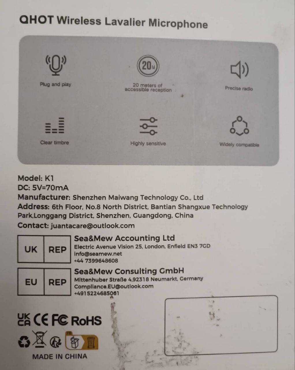 Бездротові петличні мікрофони QHOT K1, USB-C/Lightning для iPhone