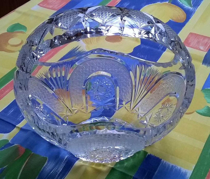 Koszyk kryształowy na owoce/słodycze – kryształ PRL