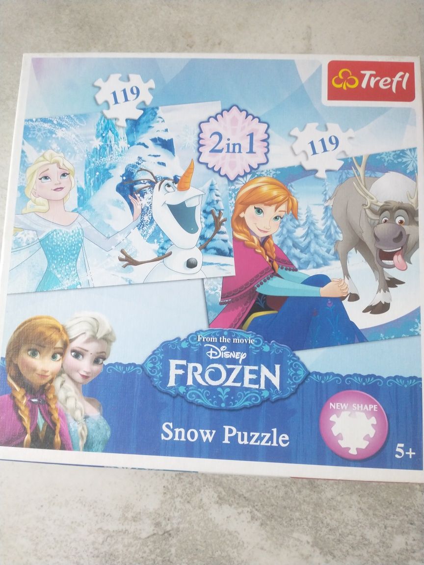 Puzzle kraina lodu kształt śnieżynek