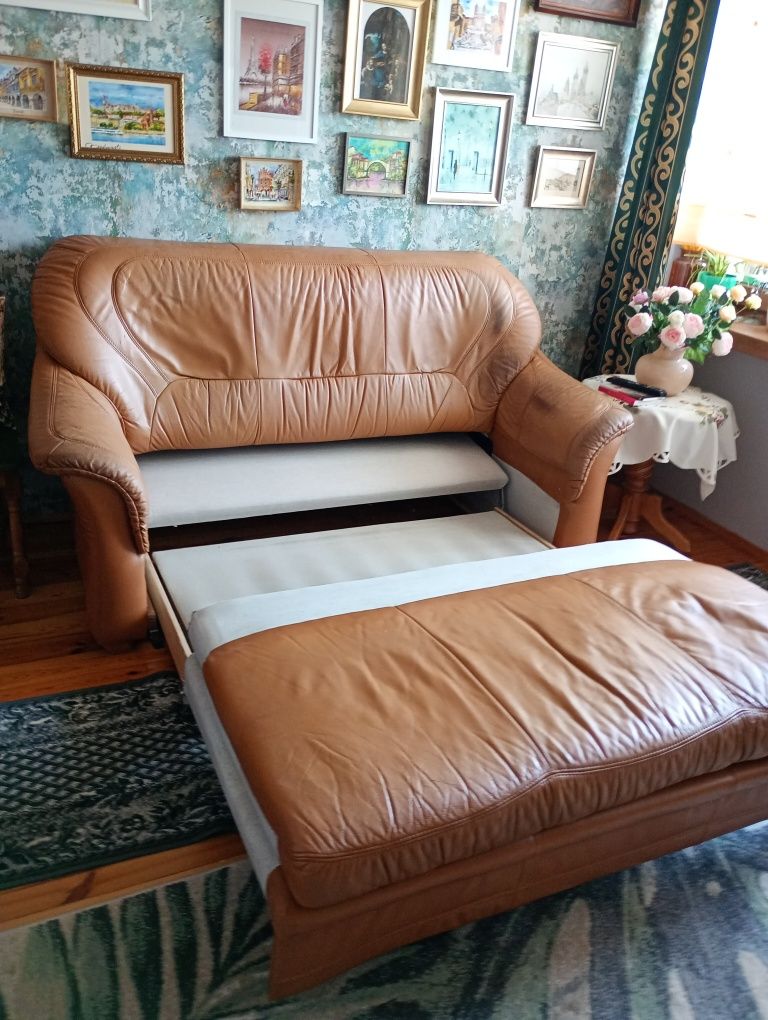 Sofa skórzana rozkładana