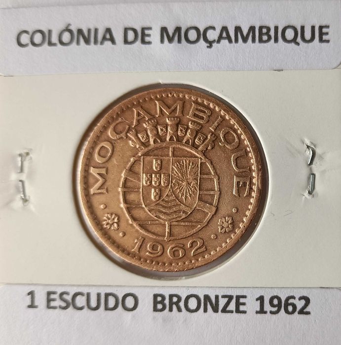 4 Moedas Portuguesas 1 Escudo Circuladas na Ex Colónia de Moçambique