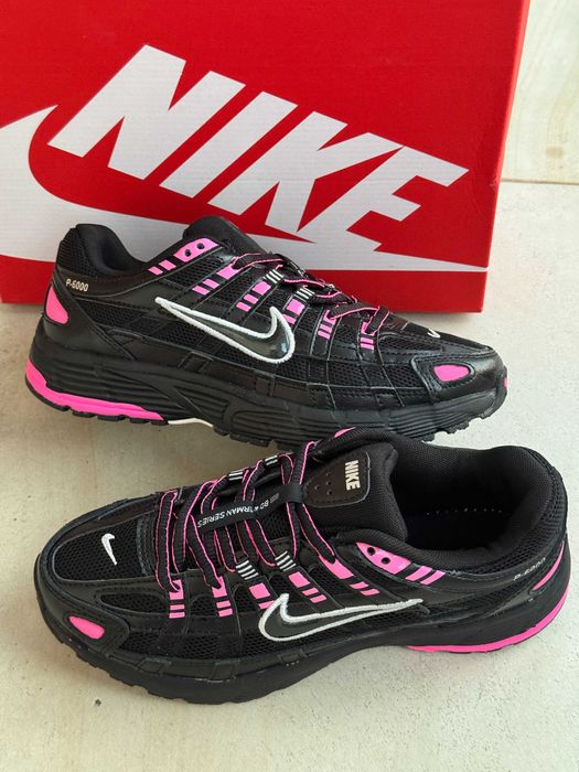 Женские кроссовки Nike P-6000 "Black Pink" Размеры 36-40