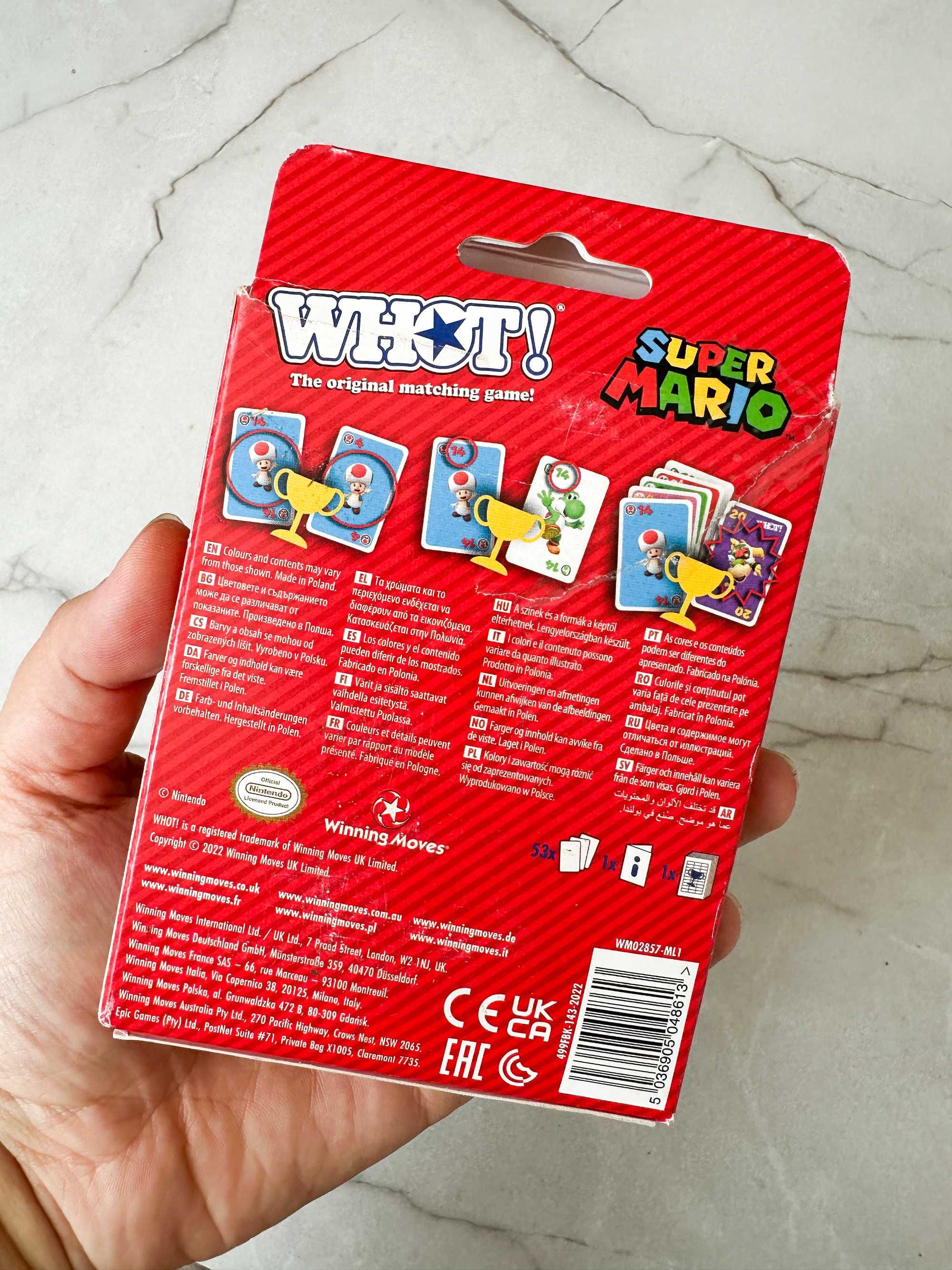 Gra karciana Super Mario WHOT! karty do gry dla dzieci 6+