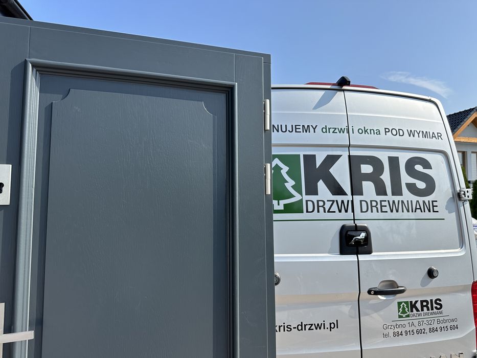 Drzwi zewnętrzne drewniane z doświetlem Cała Polska Na Wymiar