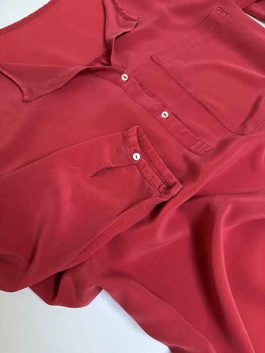 Czerwona Damska Bluzka Koszula Prześwitująca Casual Rozmiar S/M 36/38