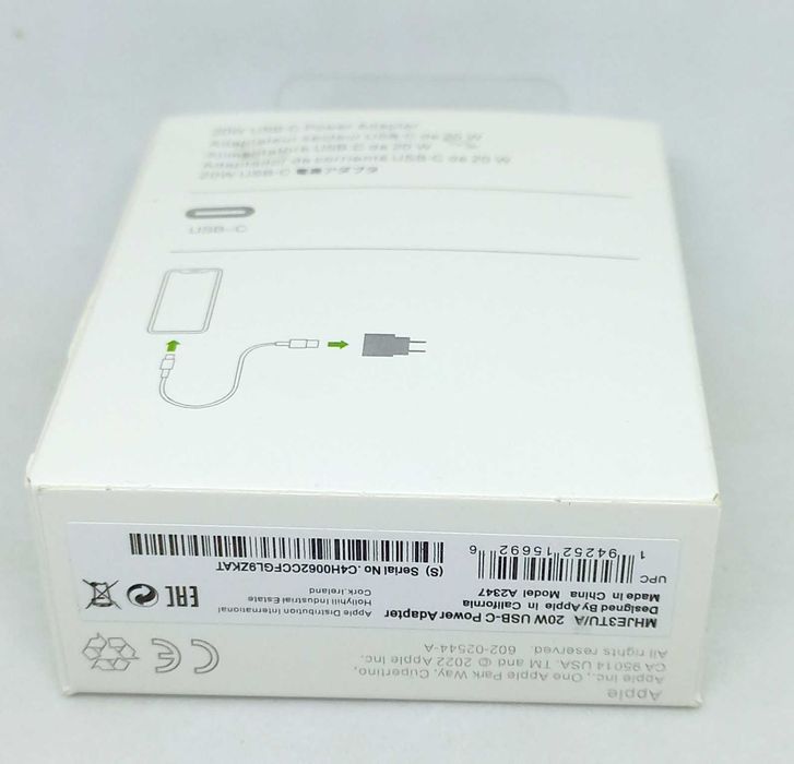 швидка зарядка для Apple 20W USB-C Power Adapter iPhone/iPad  20W