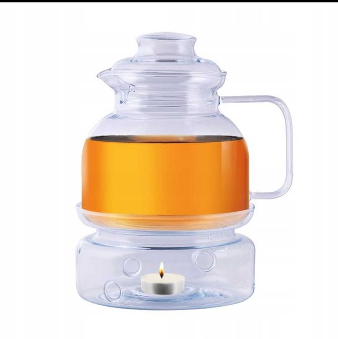 Termisil szklany podgrzewacz na tealight na dzbanek o pojemności 1,5 l