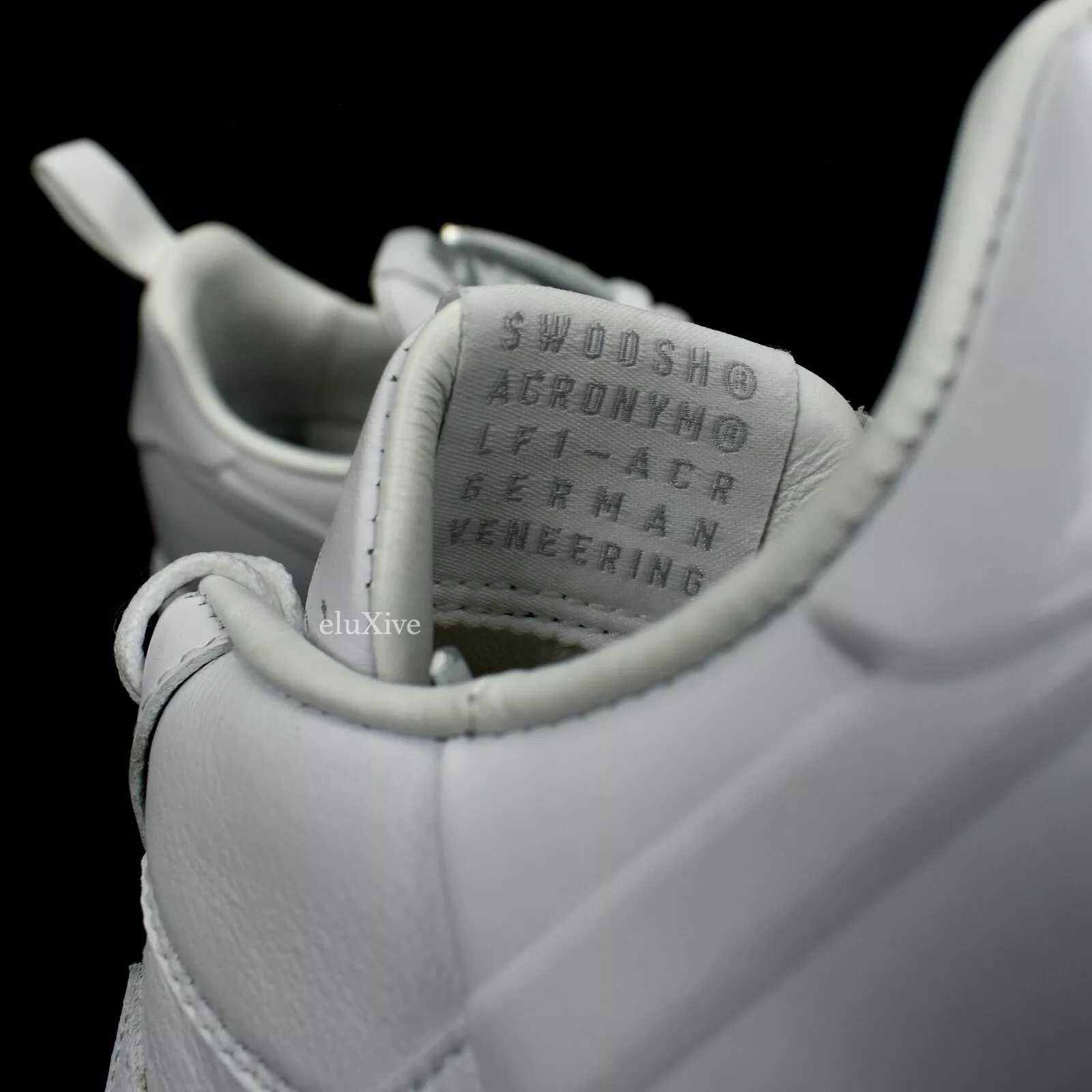 Nike Acronym Air Force 1 Lunar '17 AF-100 White Sneakers Mens