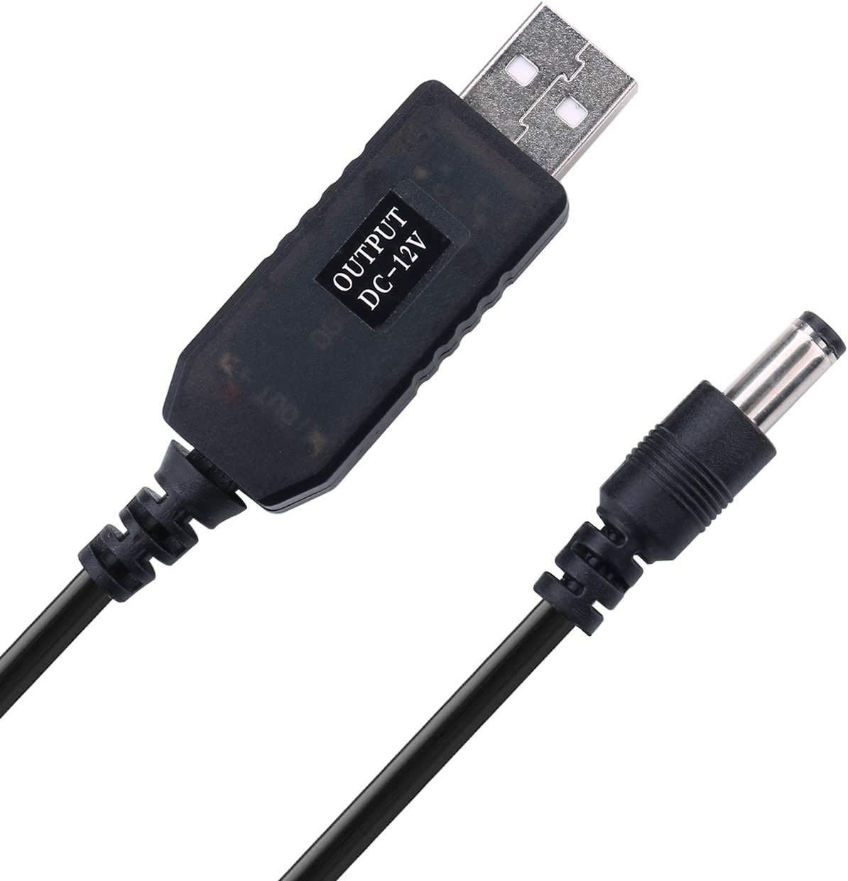 Кабель питания USB - DC 5.5x2.1 мм c преобразователь 5V—12V роутер