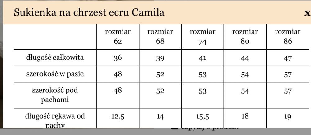 Sukienka na chrzest, ecru, piekna koronka, r.62,68,74,80,86,92,98