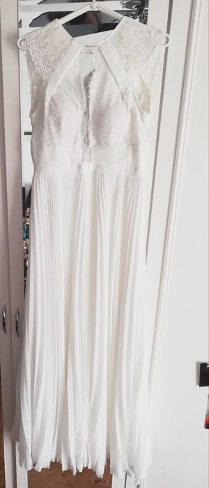 Suknia ślubna koronka plisy prążek 38/170cm