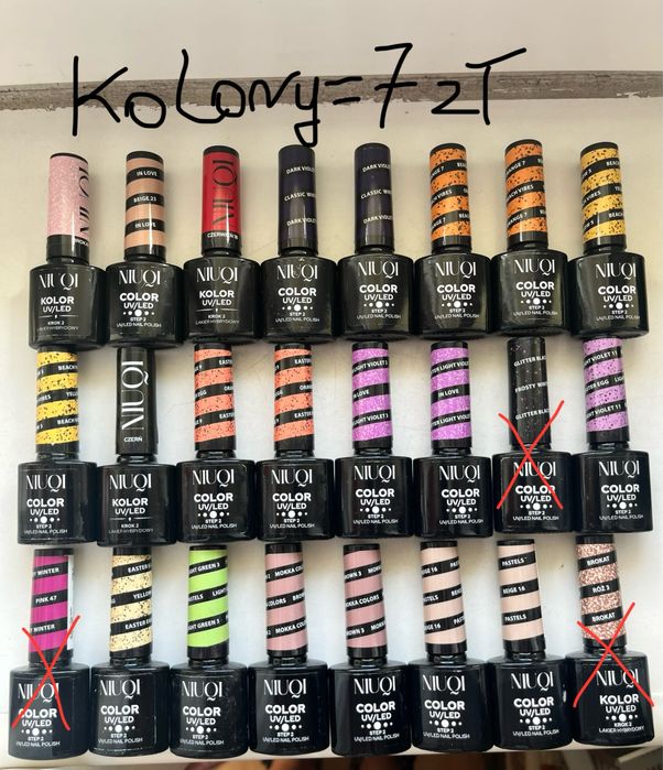 Lakiery hybrydowe,brokatowe,bazy,topy nowe firmy Niuqi