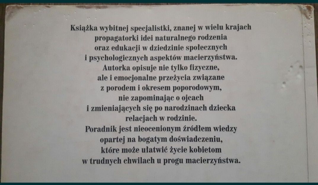 Sheila Kitzinger Rok po urodzeniu dziecka