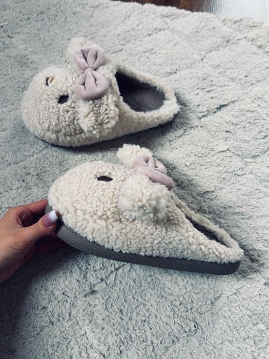 Kapcie baranek miś kremowe beż ocieplane domowr 36/37 new butik tumblr